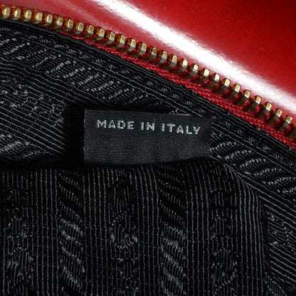 Prada Spazzolato Calfskin Top Handle Tote Scarlatto Fume 8 of 11