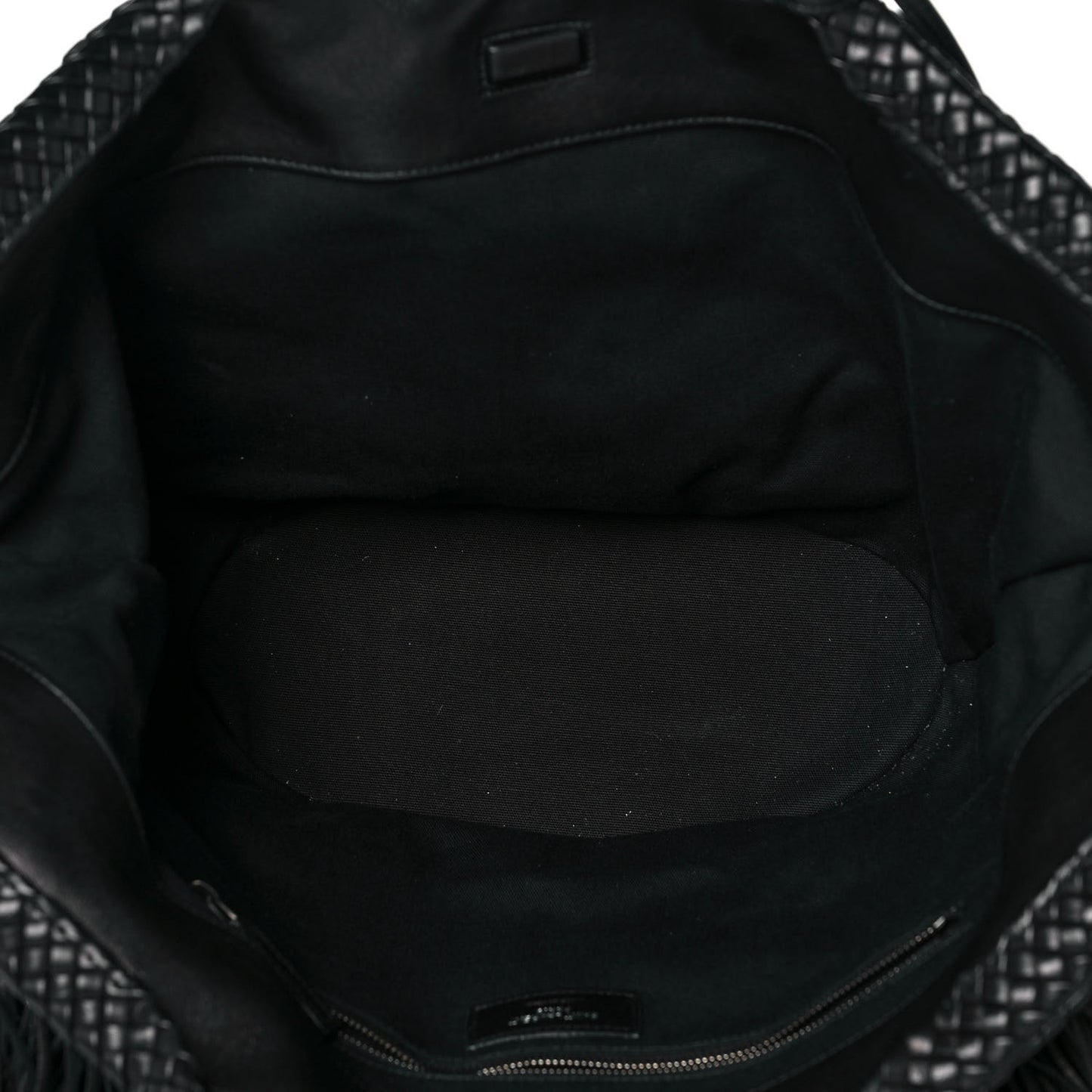 Calfskin Panier Fringe Tote Black