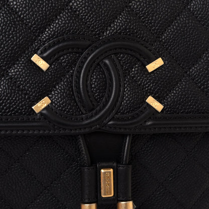 Chanel Caviar Quilted Filigree Backpack Black 8 of 15