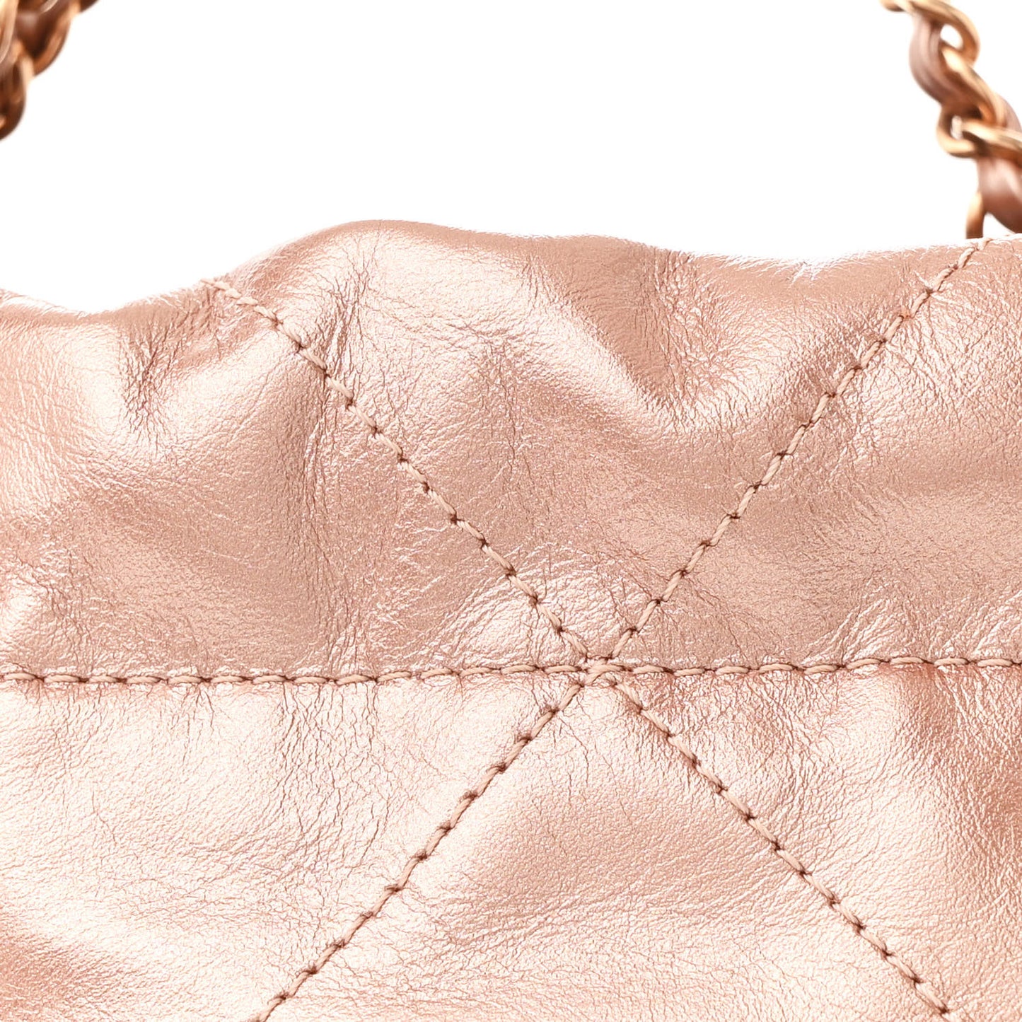 Metallic Calfskin Quilted Mini Chanel 22 Copper