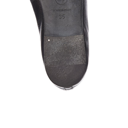Chanel Lambskin Patent CC Cap Toe Ballerina Flats 35 Black 13 of 14