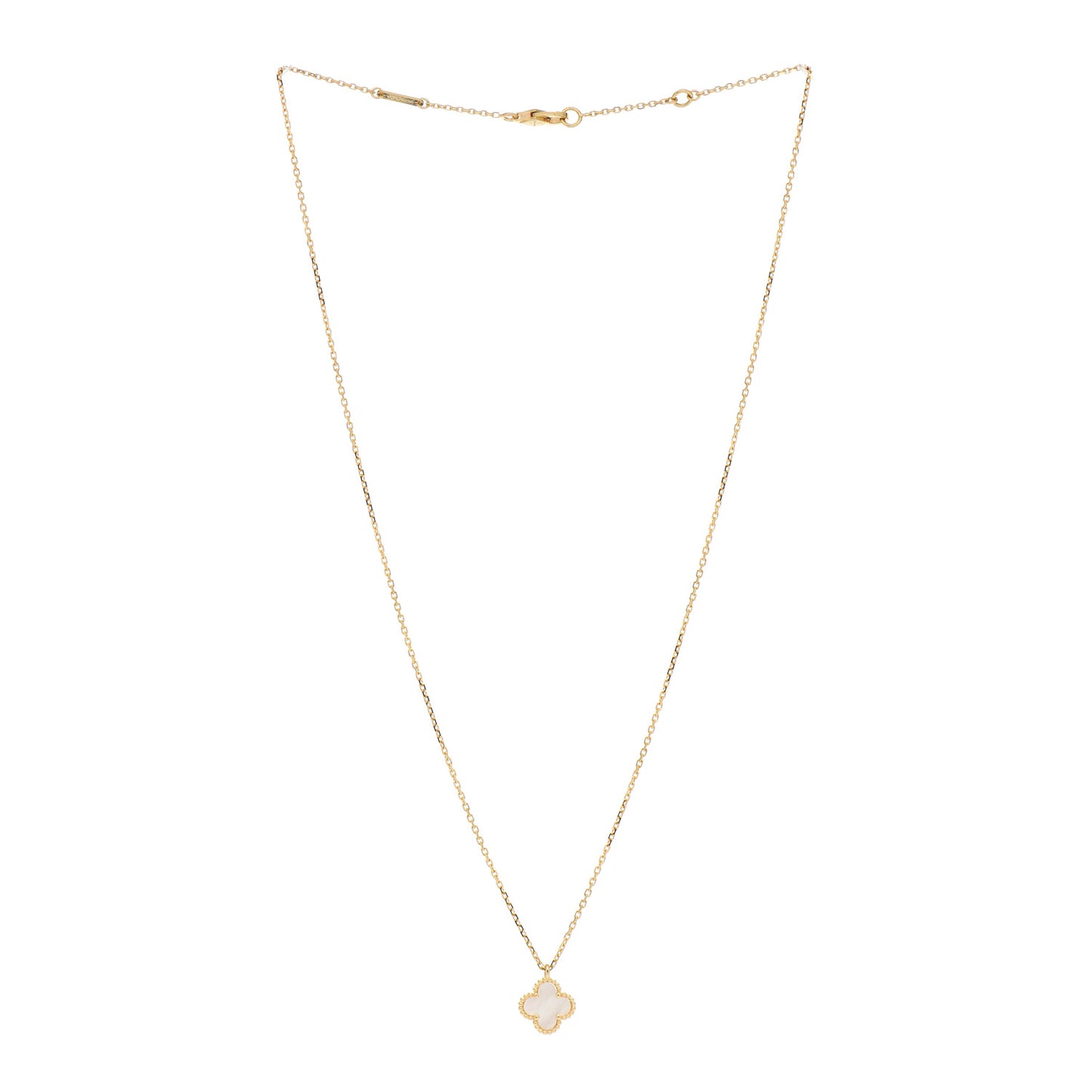18K Yellow Gold Mother of Pearl Sweet Alhambra Pendant Necklace