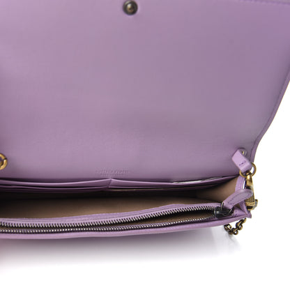 Bottega Veneta Nappa Intrecciato Checker Continental Wallet on Chain Quetsche Wisteria 5 of 7