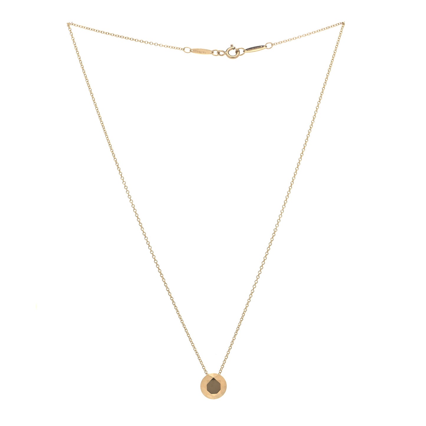 18K Yellow Gold Elsa Peretti Two Carat Faceted Pendant Necklace