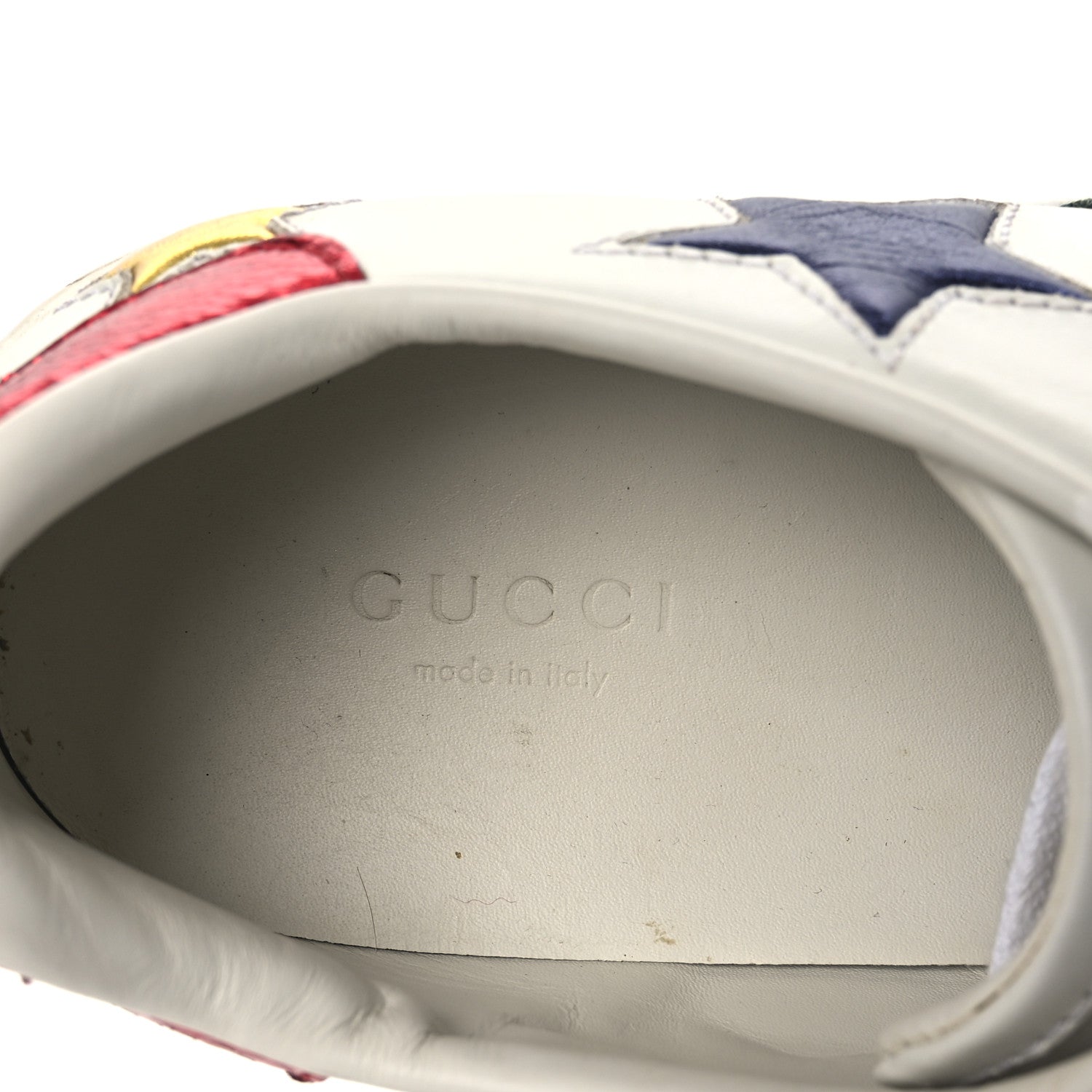 Gucci Calfskin Ayers Web Star Embroidered Womens Ace Sneakers 37 White Multi 9 of 17