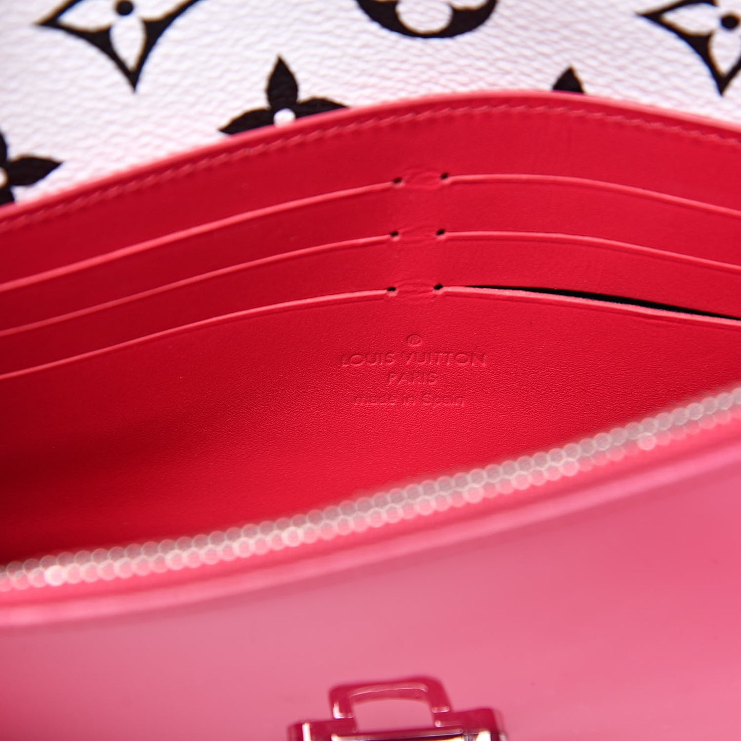 Patent Calfskin Monogram Cherrywood Chain Wallet Berlingot Pink