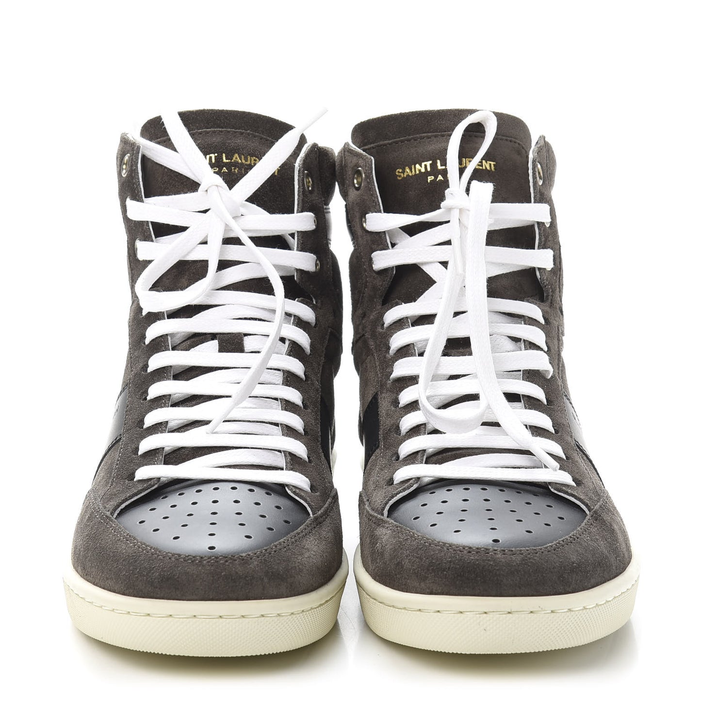 Suede Calfskin Court Classic SL/10H High Top Sneakers 40 Bronze Black