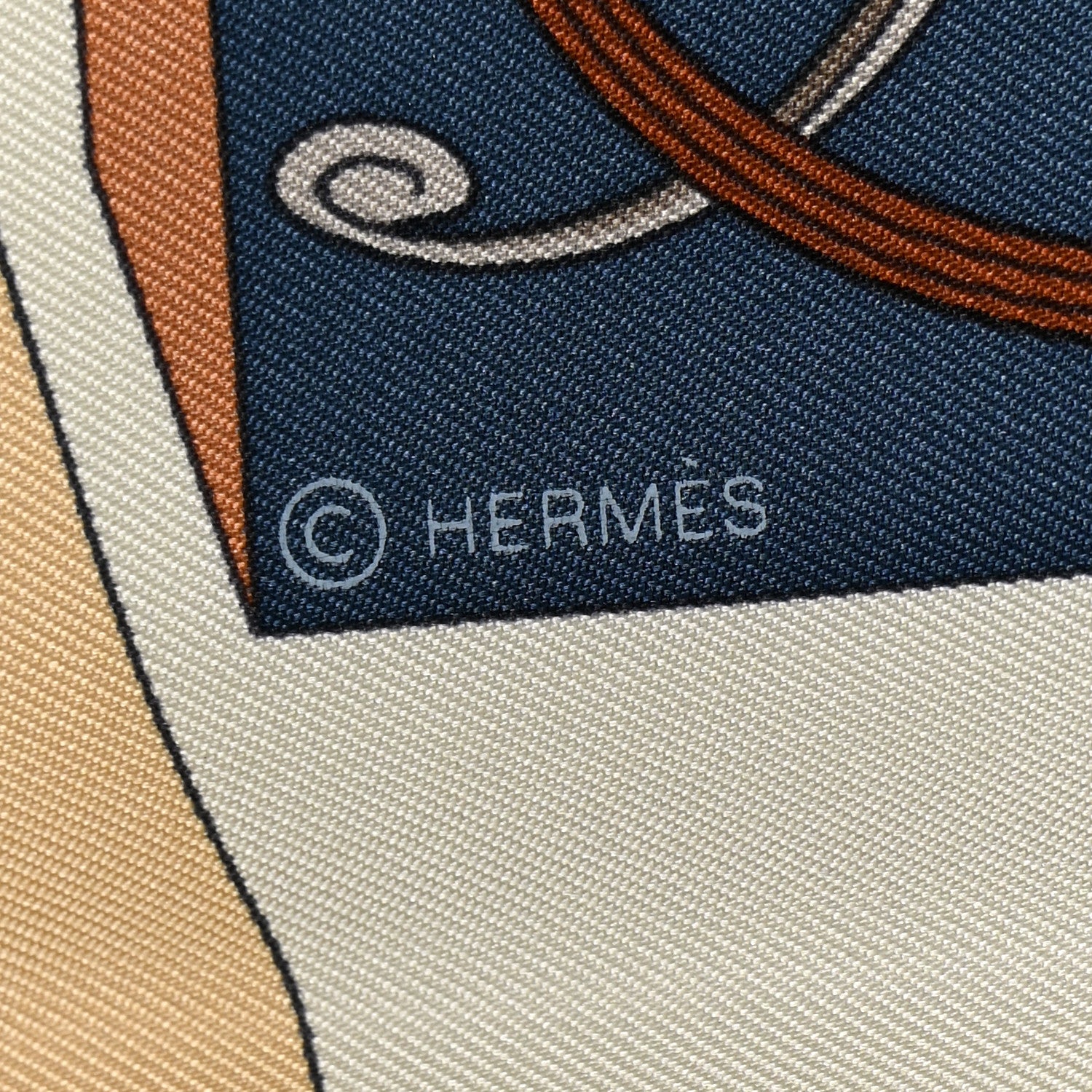 Hermes Silk Springs Springs Scarf 90 Creme Gris Fonce 4 of 5