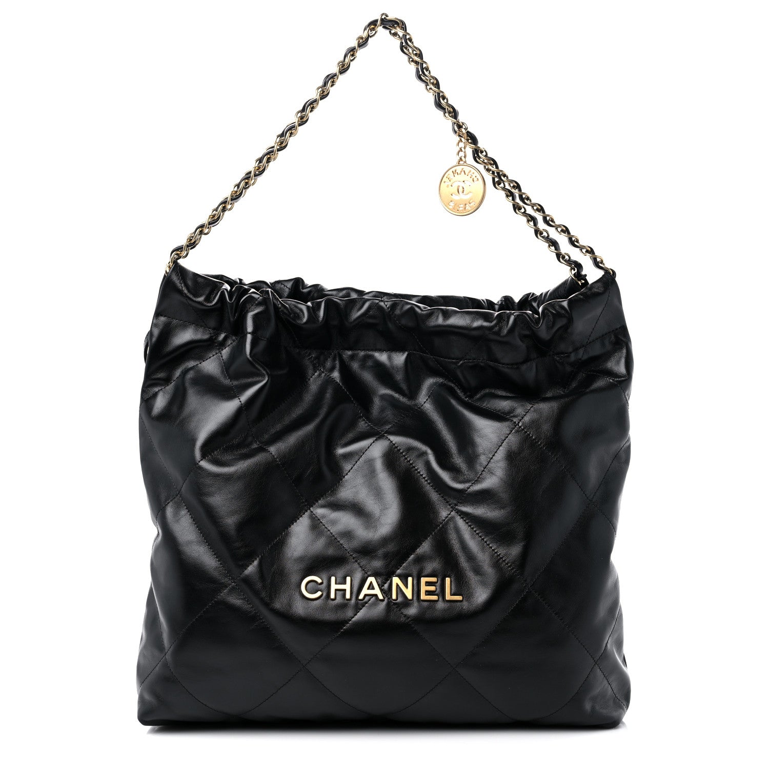 Chanel Shiny Calfskin Quilted Chanel 22 Black 3 of 11