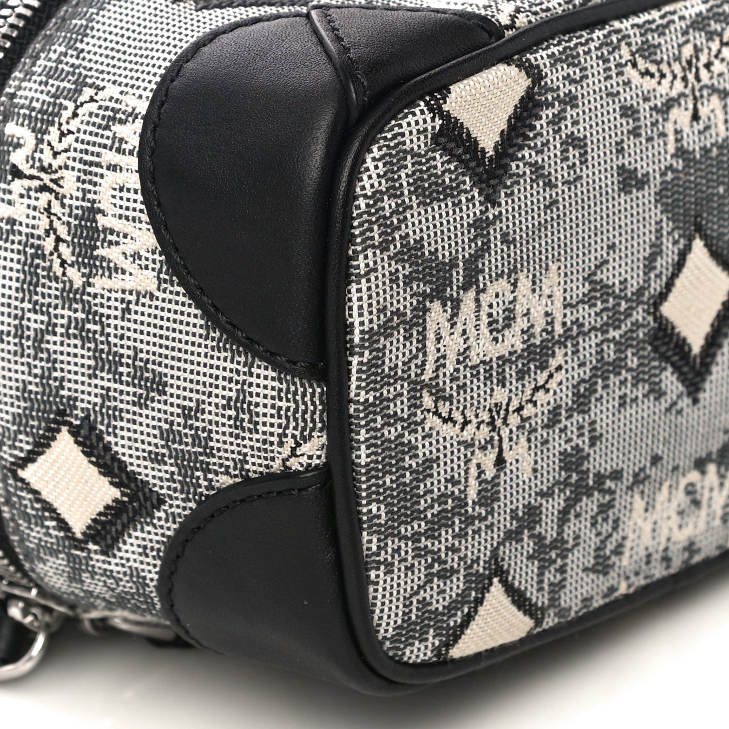 MCM Vintage Jacquard Monogram Rockstar Vanity Case Grey 7 of 8
