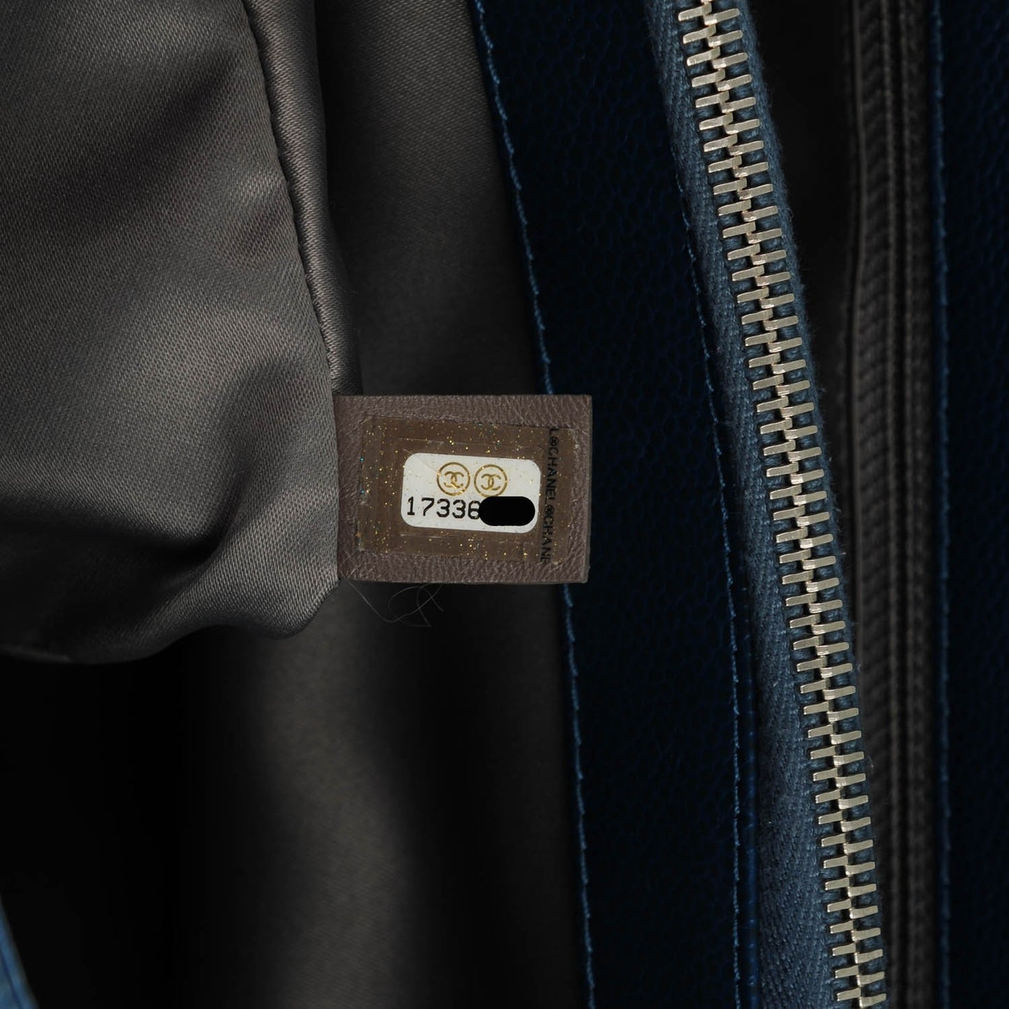 Caviar Quilted Grand Shopping Tote GST Dark Blue