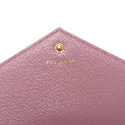 Saint Laurent Grain De Poudre Matelasse Chevron Monogram Chain Wallet Tender Pink 6 of 12