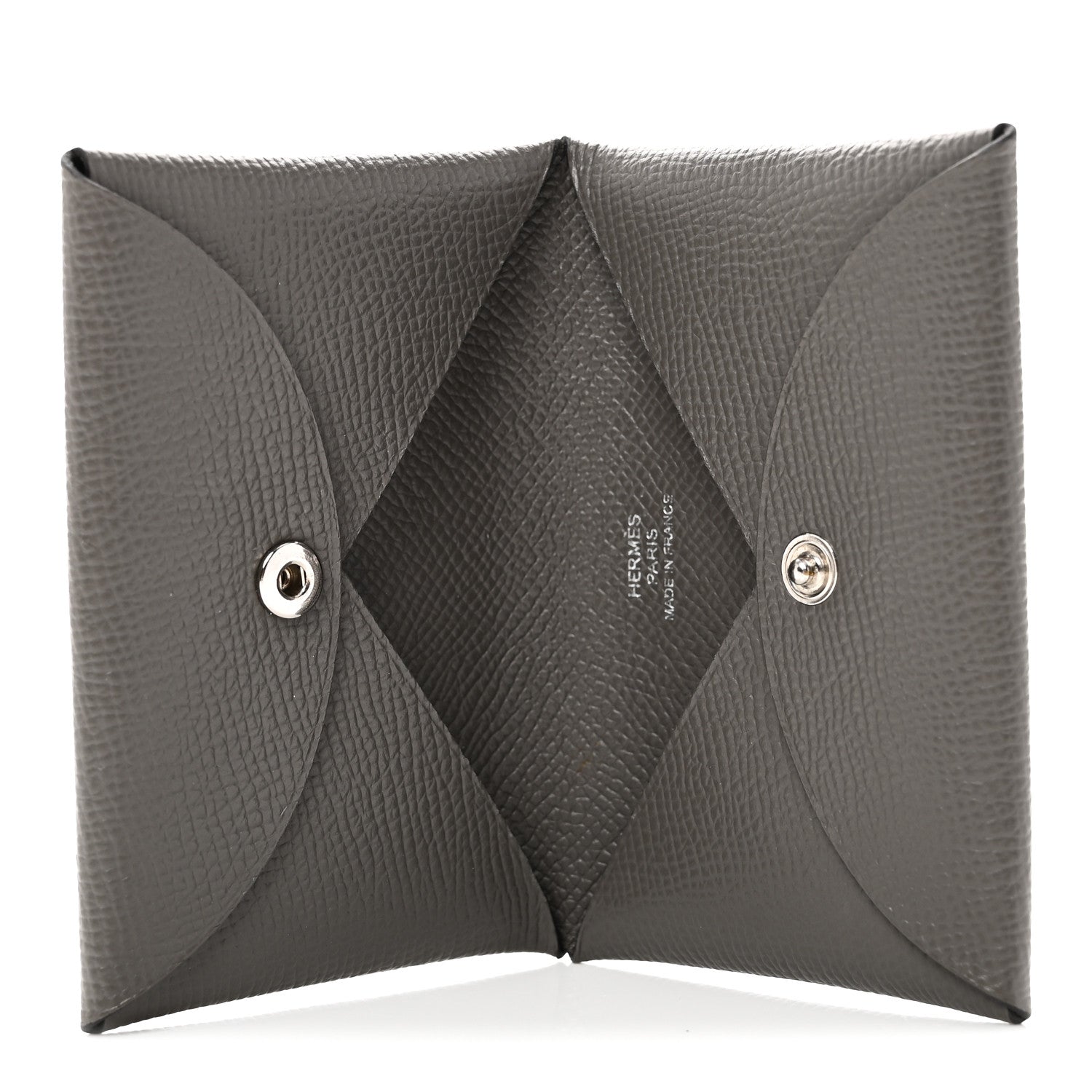Hermes Epsom Calvi Card Case Gris Meyer 5 of 8
