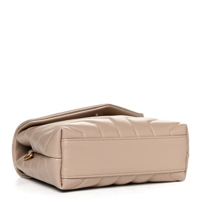 Saint Laurent Calfskin Y Quilted Monogram Toy Loulou Crossbody Bag Latte 4 of 12