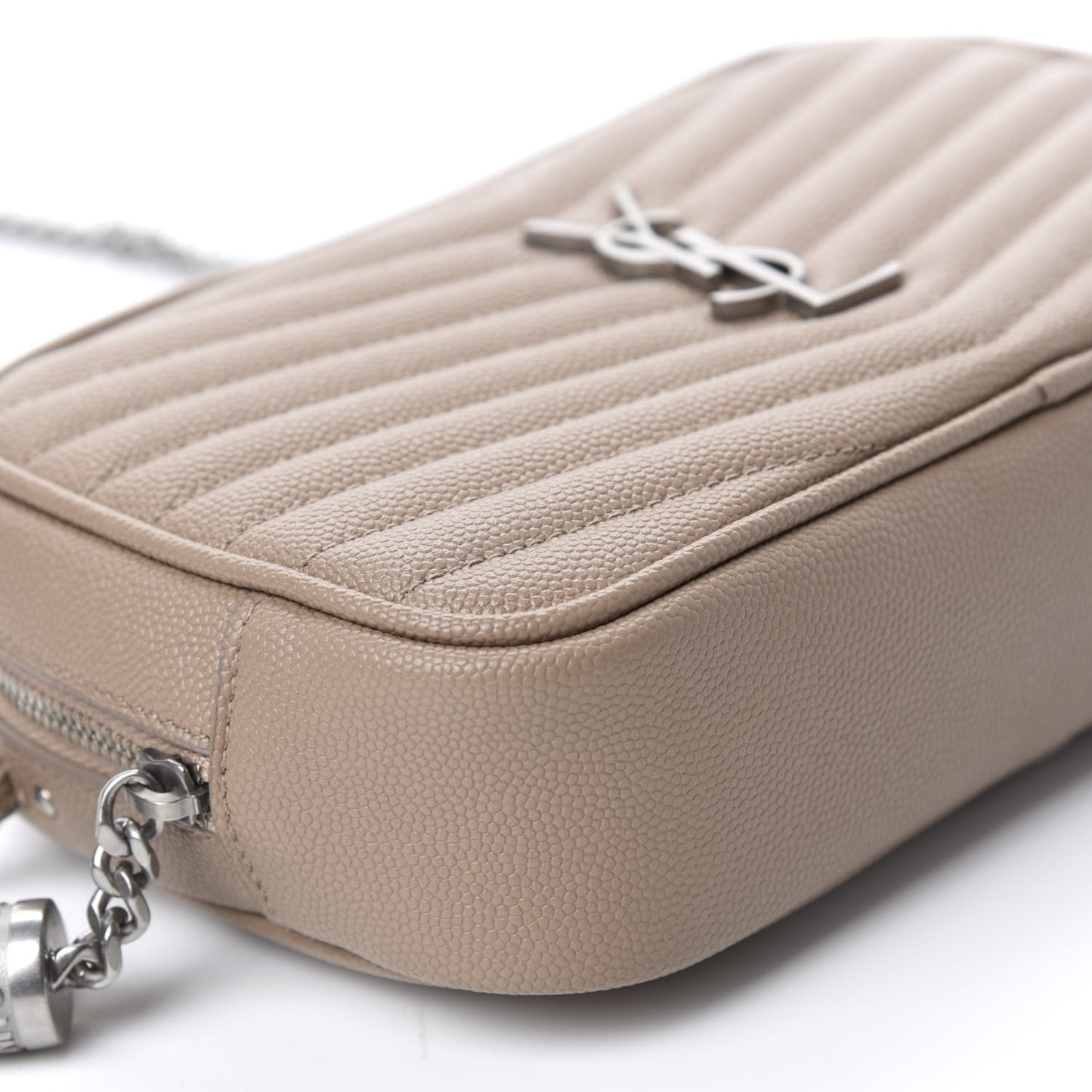 Grain De Poudre Matelasse Monogram Mini Lou Camera Bag Dark Beige