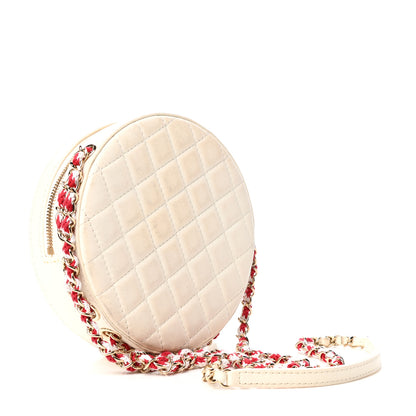 Chanel Lambskin Coco Lifesaver Round Bag Red White 3 of 9