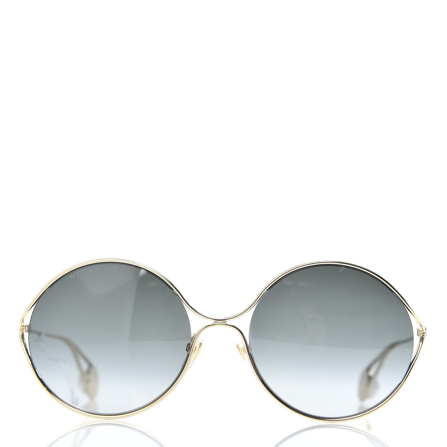 Gucci Metal Round Pearl Tip Sunglasses GG0253S Gold 3 of 7