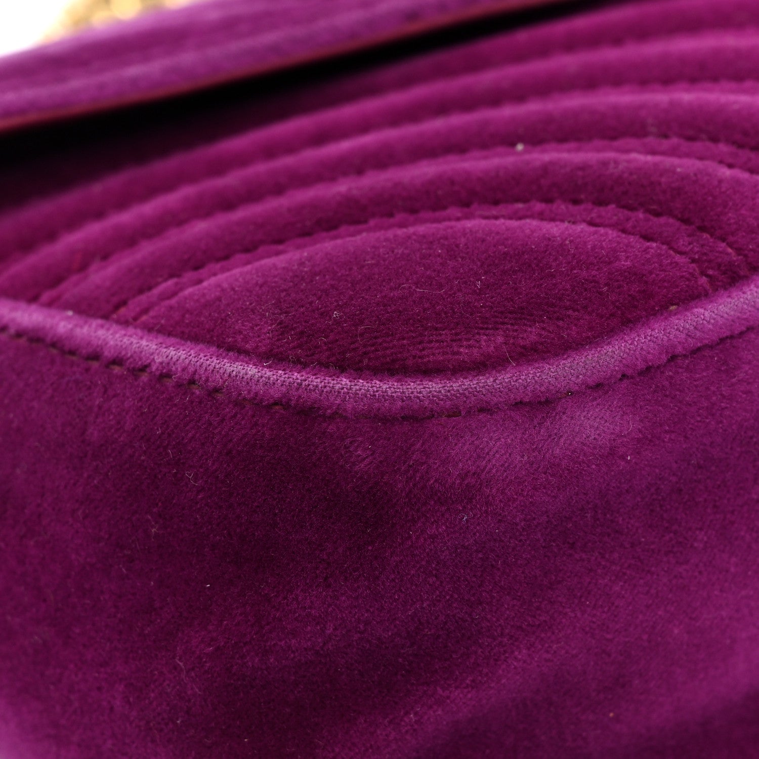 Gucci Velvet Matelasse Small GG Marmont Shoulder Bag Fuchsia Violet Cyclamen 14 of 18