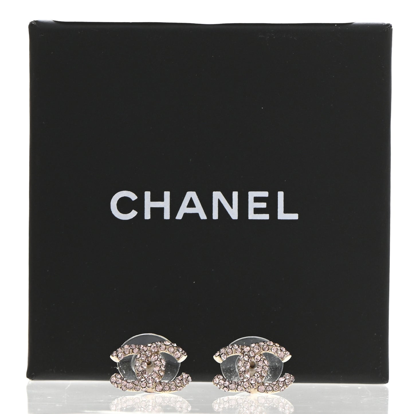 Crystal CC Earrings Pink Gold