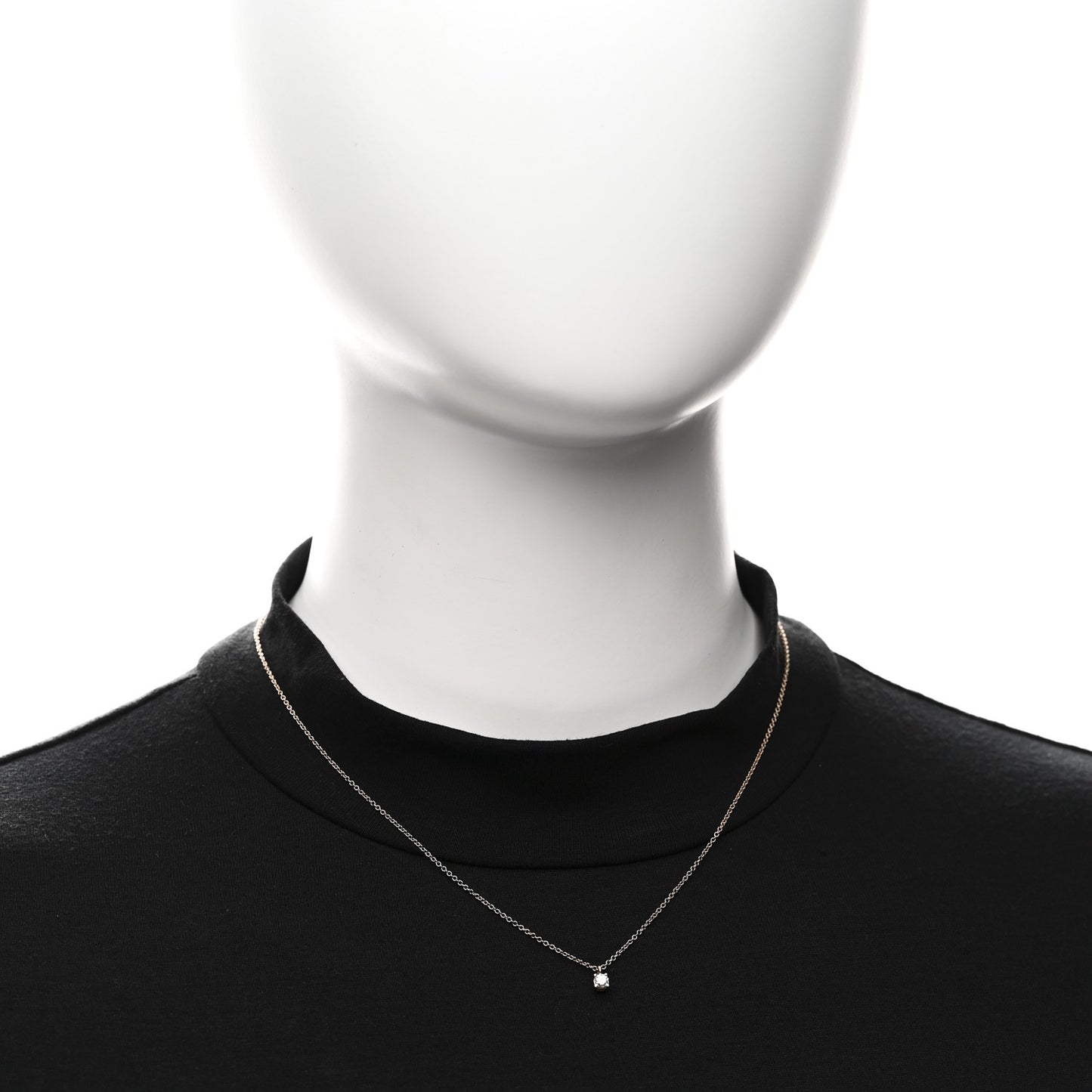 18K Rose Gold Diamond .12ct Solitaire Pendant Necklace