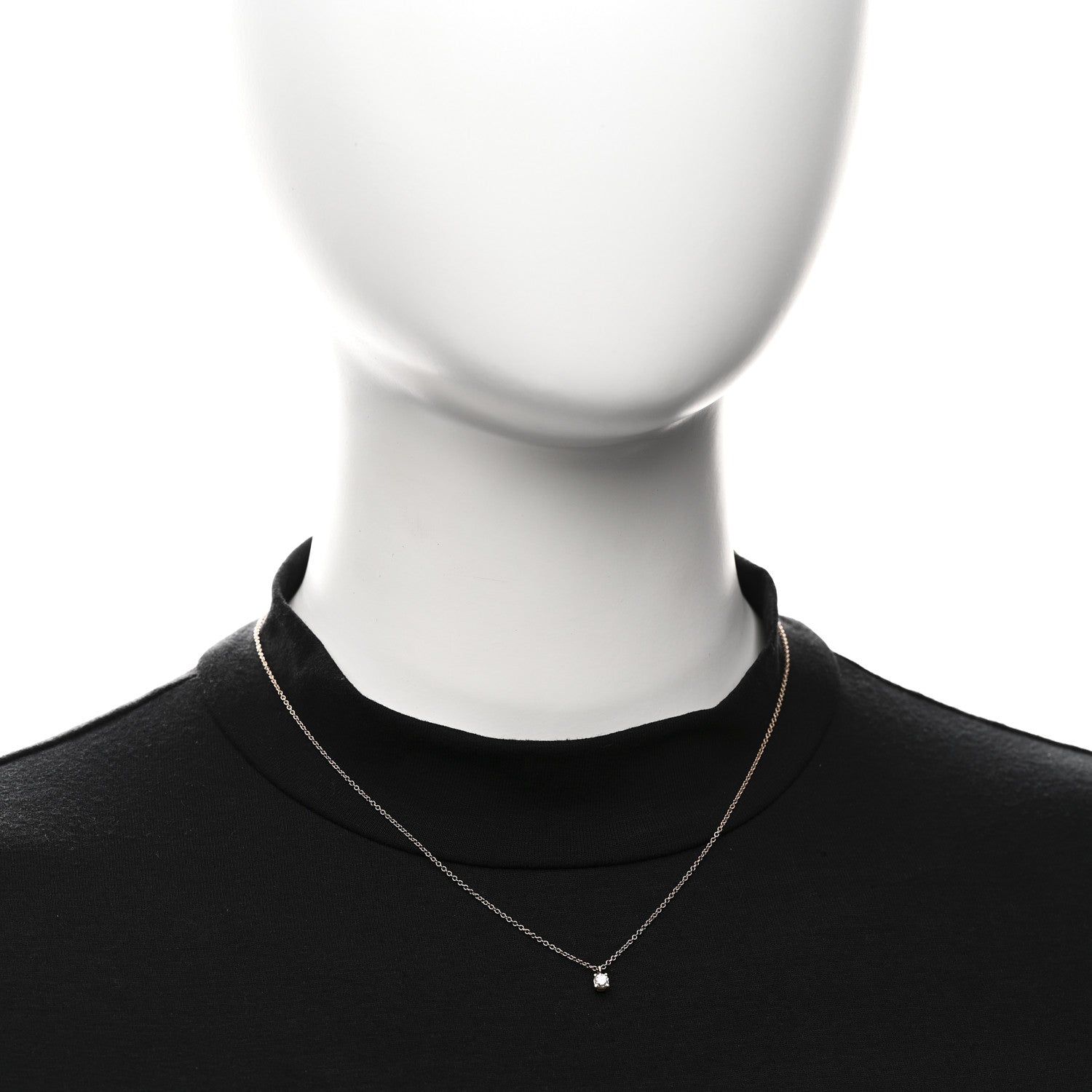 Tiffany 18K Rose Gold Diamond .12ct Solitaire Pendant Necklace 2 of 5
