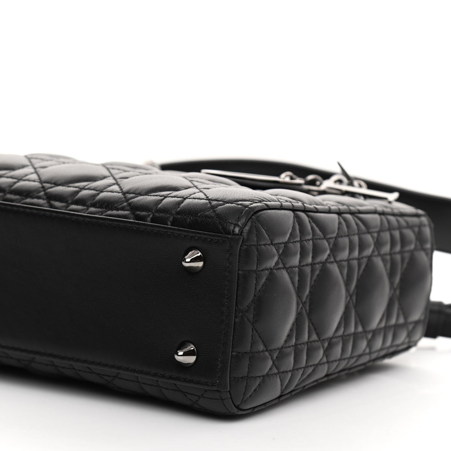 Lambskin Cannage Small Lucky Badges My Lady Dior Black