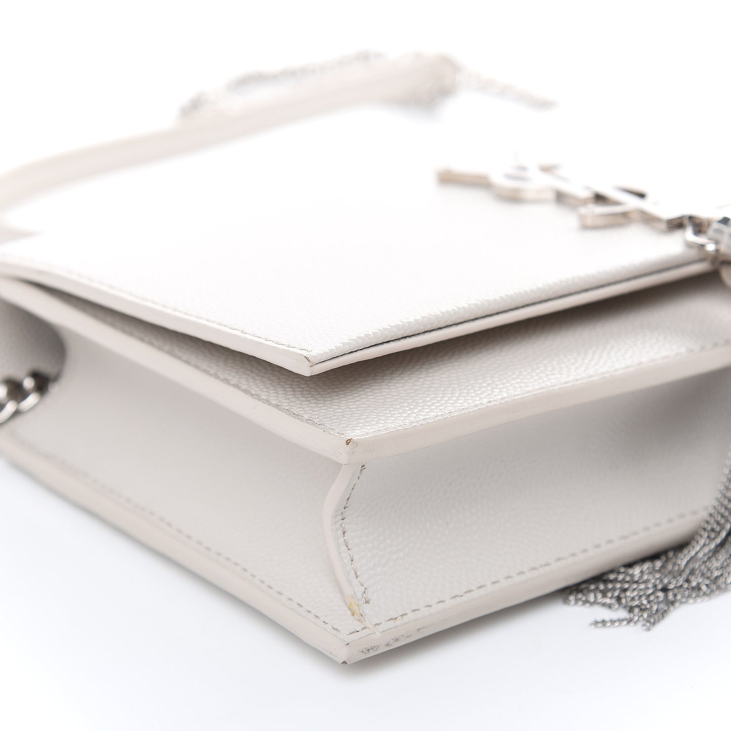 Grain De Poudre Small Classic Monogram Kate Tassel Chain Wallet Icy White