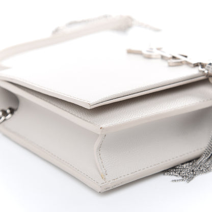 Saint Laurent Grain De Poudre Small Classic Monogram Kate Tassel Chain Wallet Icy White 7 of 10