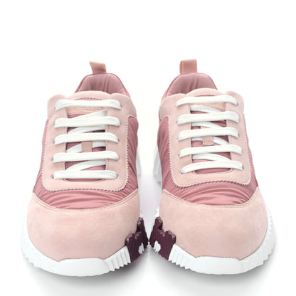 Hermes Parachute Fabric Suede Goatskin Bouncing Sneakers 40 Rose Rose Opaline 3 of 8