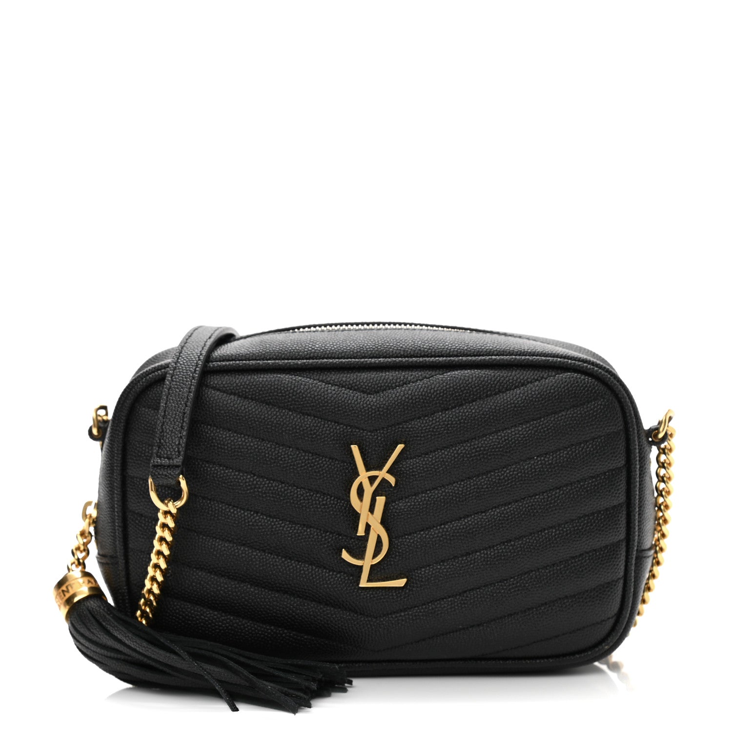 Saint Laurent Grain De Poudre Matelasse Monogram Mini Lou Camera Bag Black 1 of 11
