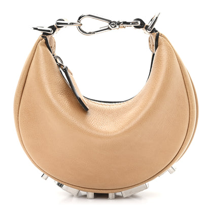 Fendi Vitello Grace Nano Fendigraphy Hobo Charm Miele Scuro 1 of 8