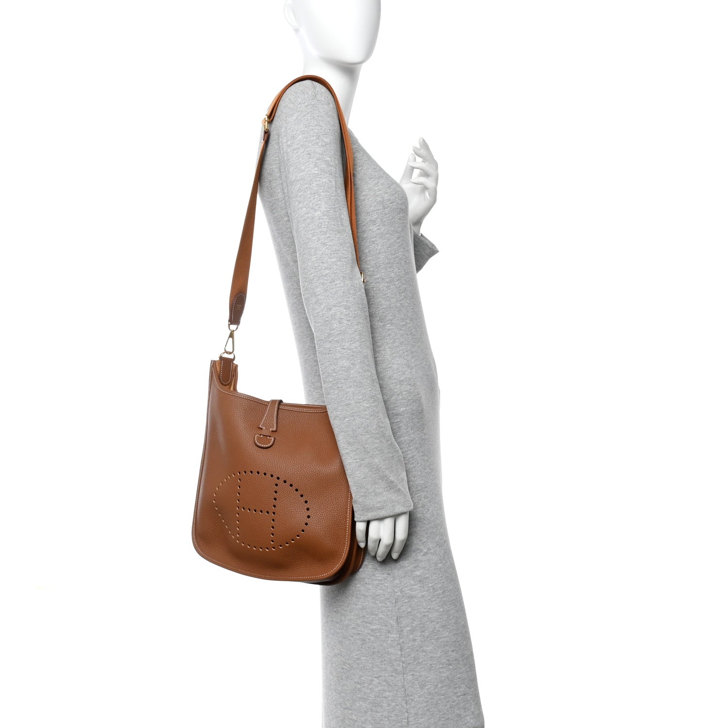 Hermes Taurillon Clemence Evelyne III PM Gold 2 of 10