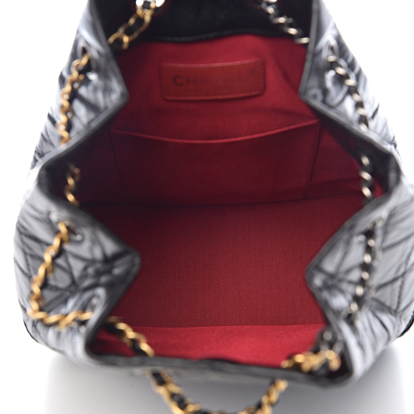 Aged Calfskin Quilted Small Gabrielle Backpack Black