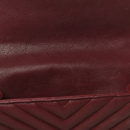 Saint Laurent Sheepskin Matelasse Chevron Monogram Medium College Bag Rouge Legion 19 of 24