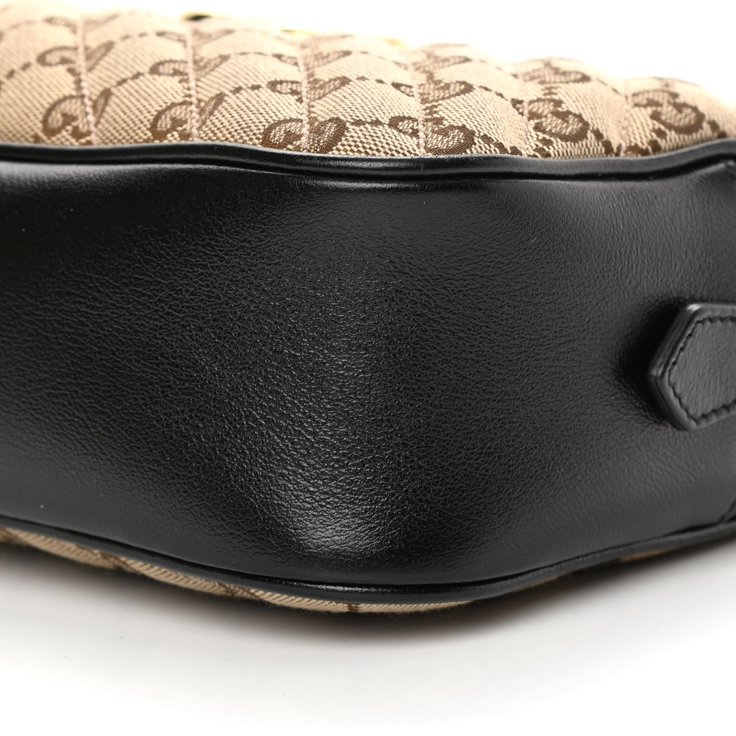 Monogram Matelasse Diagonal Small GG Marmont Chain Shoulder Bag Beige Black