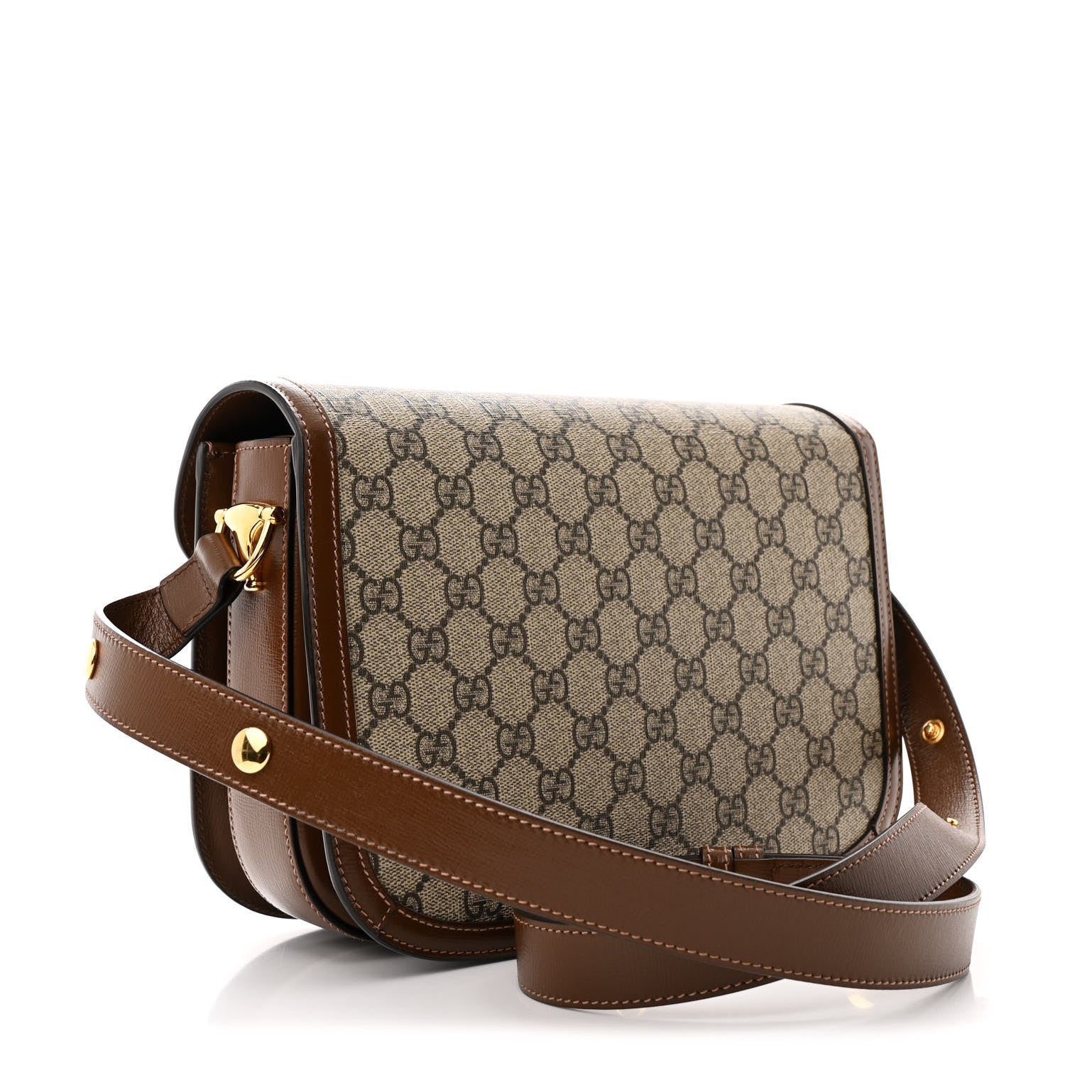 Gucci GG Supreme Monogram Horsebit 1955 Shoulder Bag Beige Brown Sugar 3 of 10