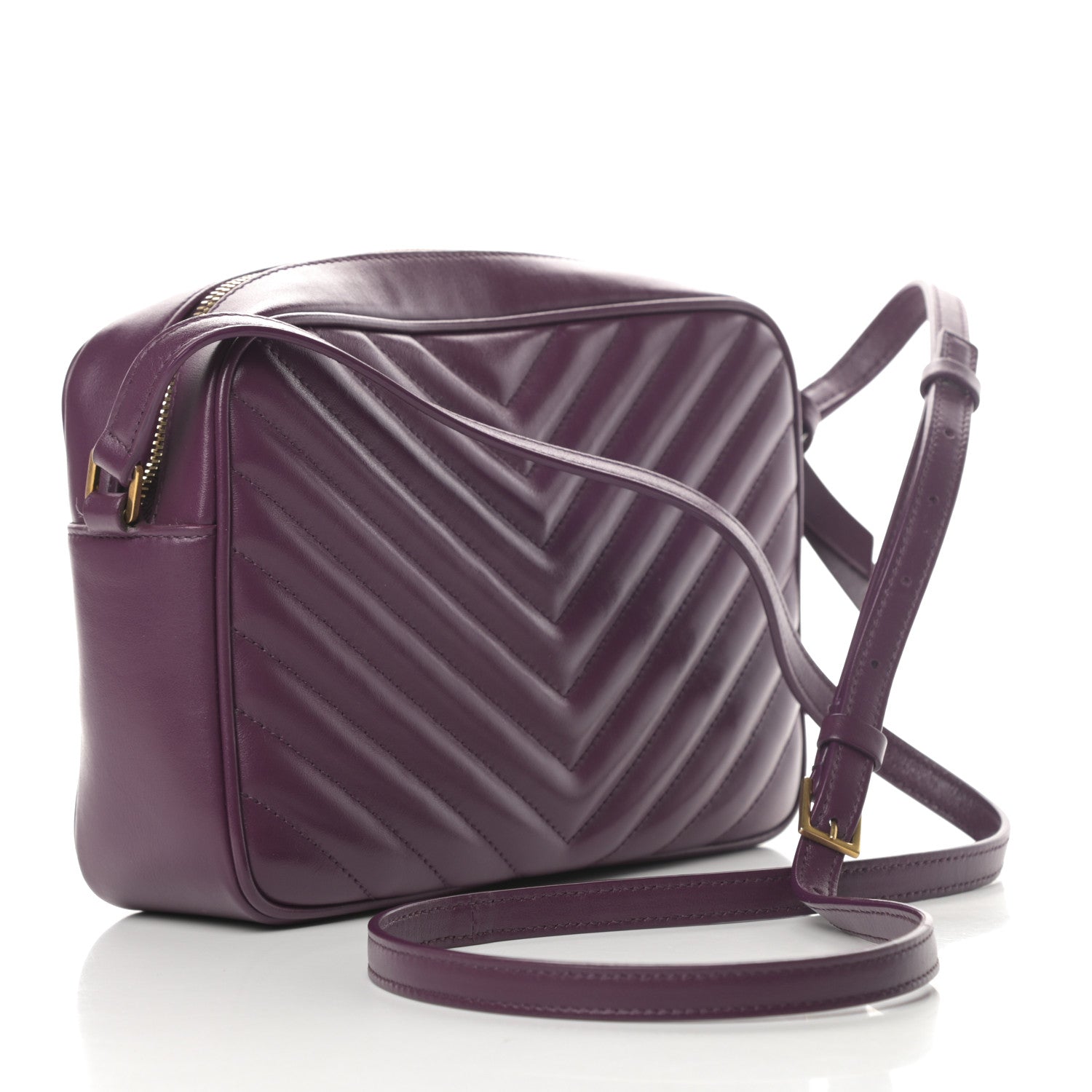 Saint Laurent Calfskin Matelasse Monogram Lou Camera Bag Purple 3 of 12