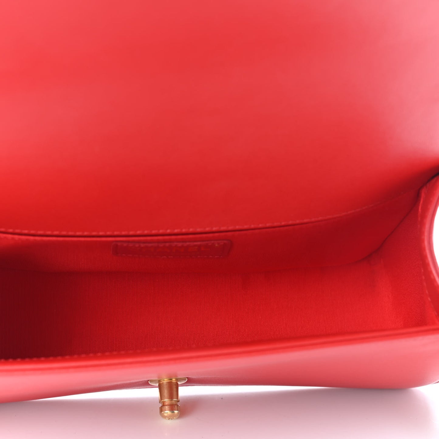 Lambskin Quilted Medium Boy Flap Red