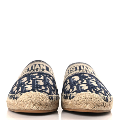 Christian Dior Oblique Embroidered Granville 15mm Espadrilles 40 Deep Blue 2 of 9