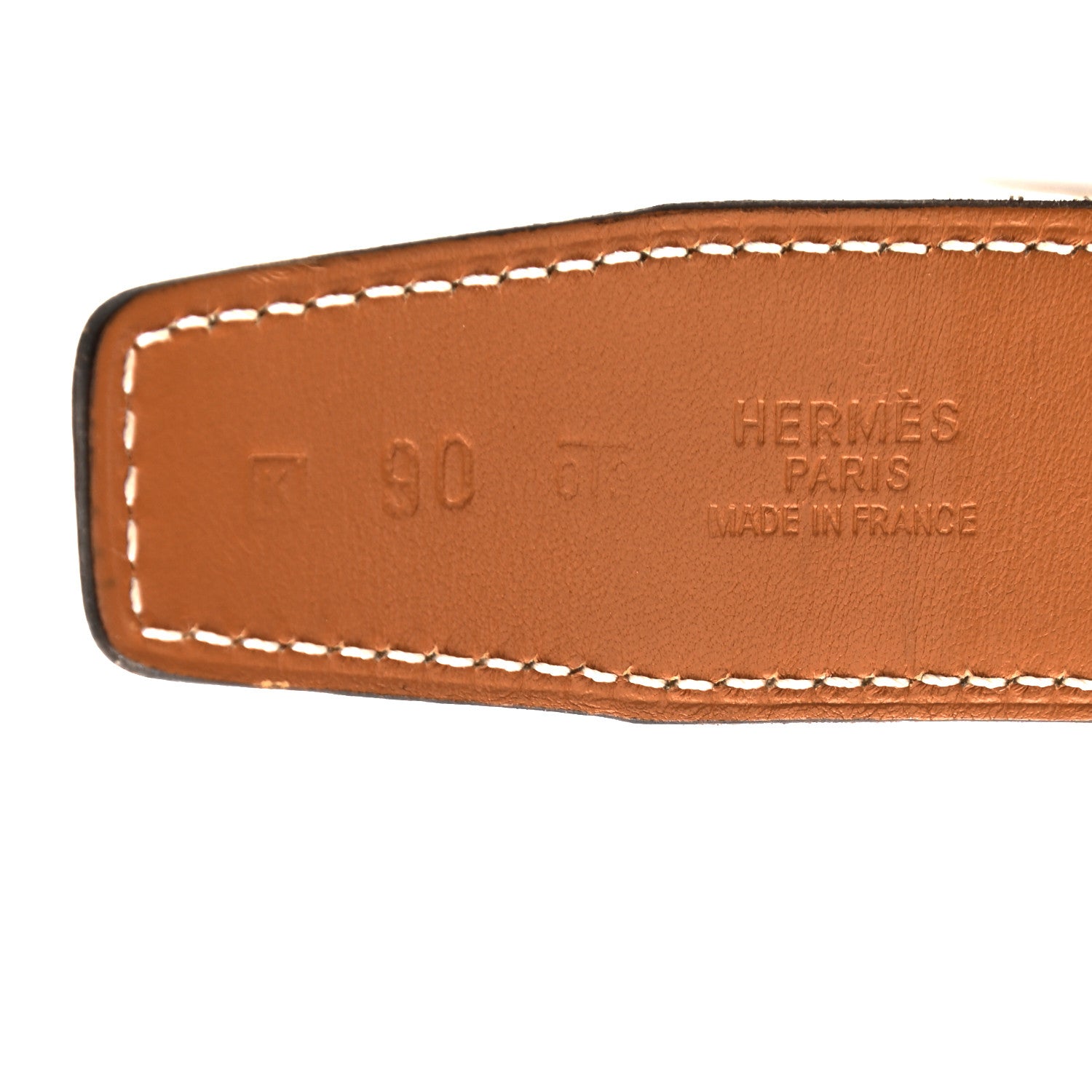 Hermes Epsom Box Strie H Belt 90 White Gold 5 of 7