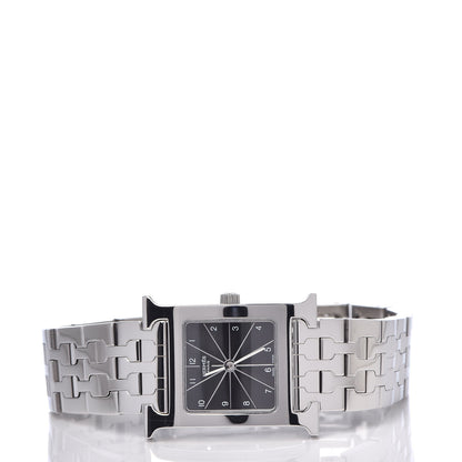 Hermes Stainless Steel 21mm Heure H Hour Quartz Watch Black 3 of 6