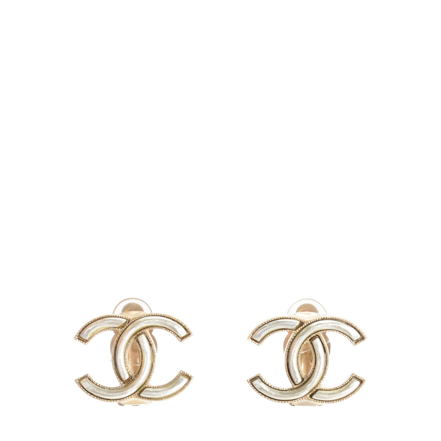 Metal CC Clip On Earrings Gold Silver