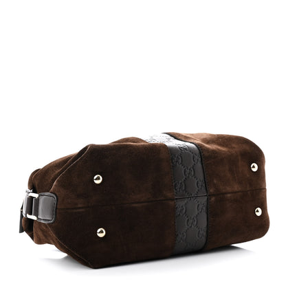 Gucci Suede Guccissima Small Boston Brown 4 of 10