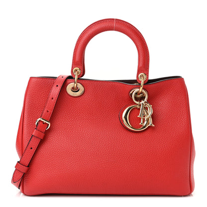 Christian Dior Calfskin Medium Diorissimo Tote Red 2 of 10