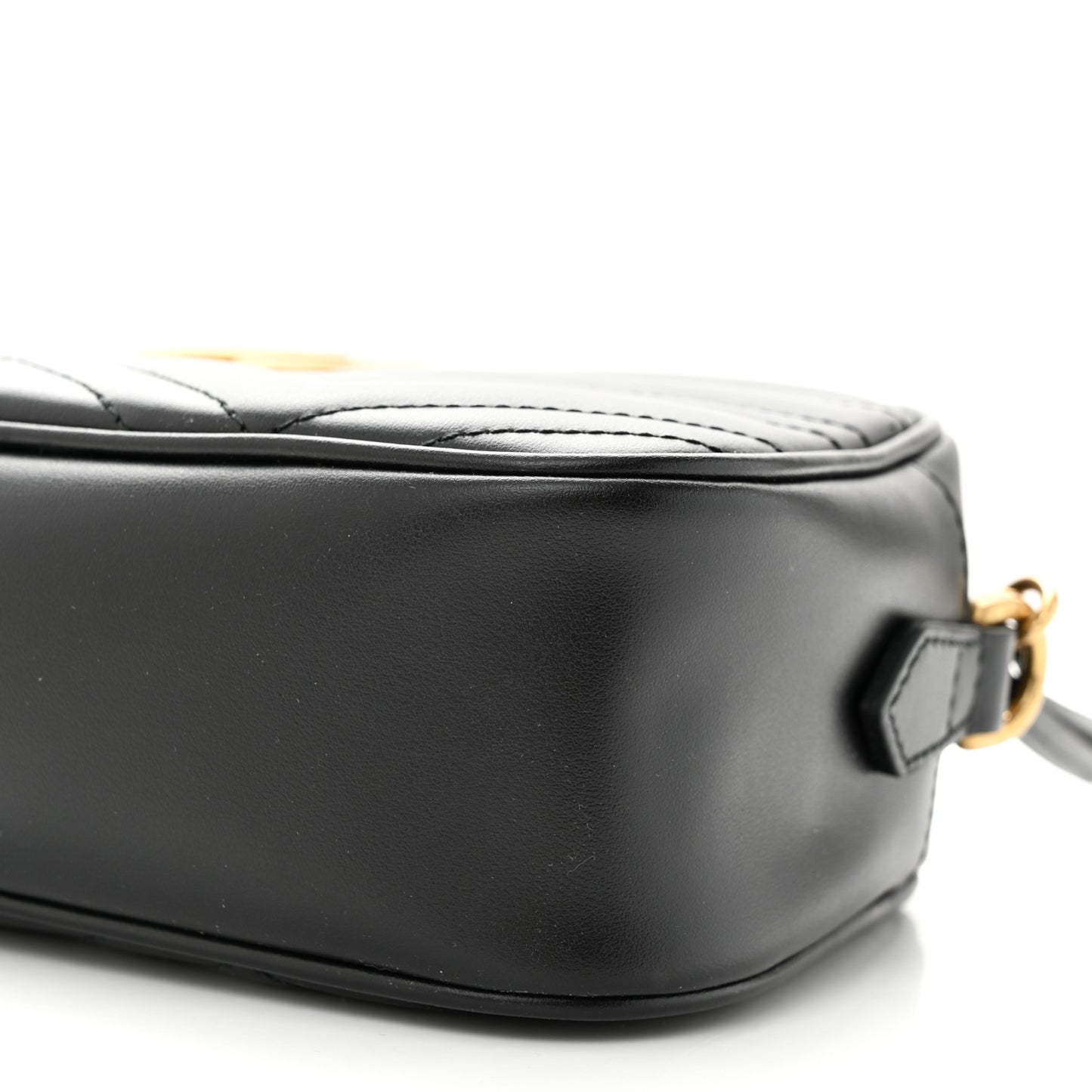 Calfskin Matelasse Small GG Marmont Chain Shoulder Bag Black