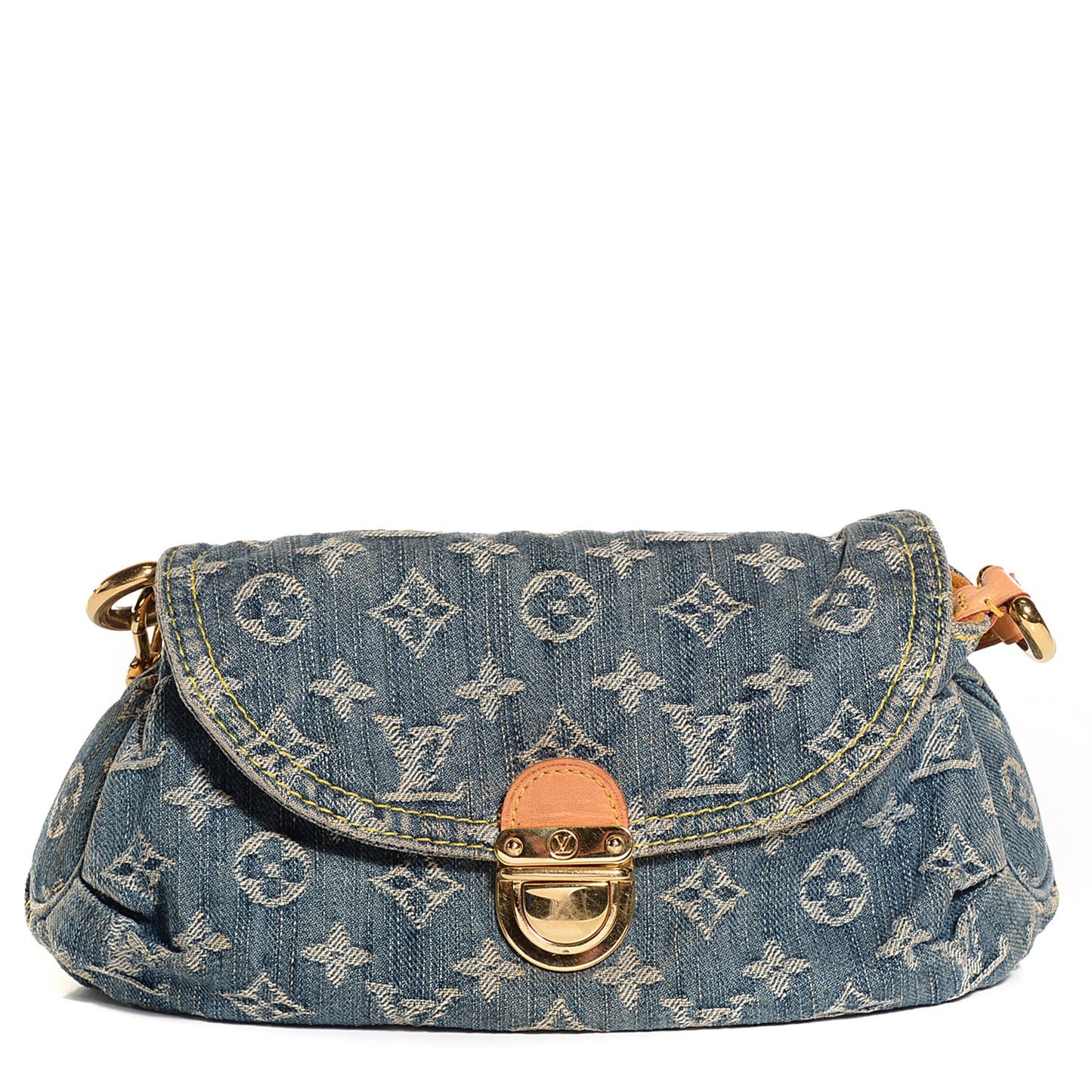 Monogram Denim Mini Pleaty Blue