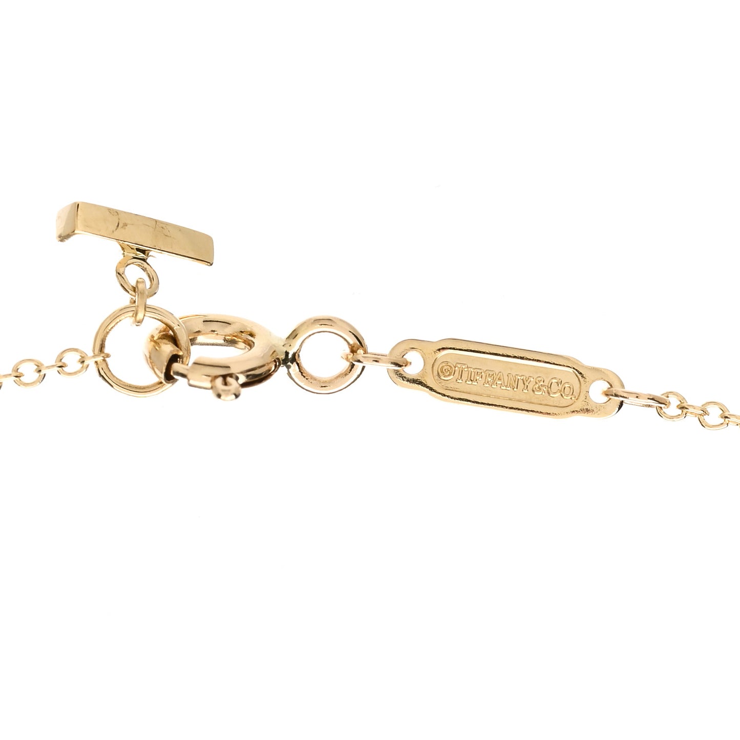 18K Yellow Gold Large T Smile Pendant Necklace