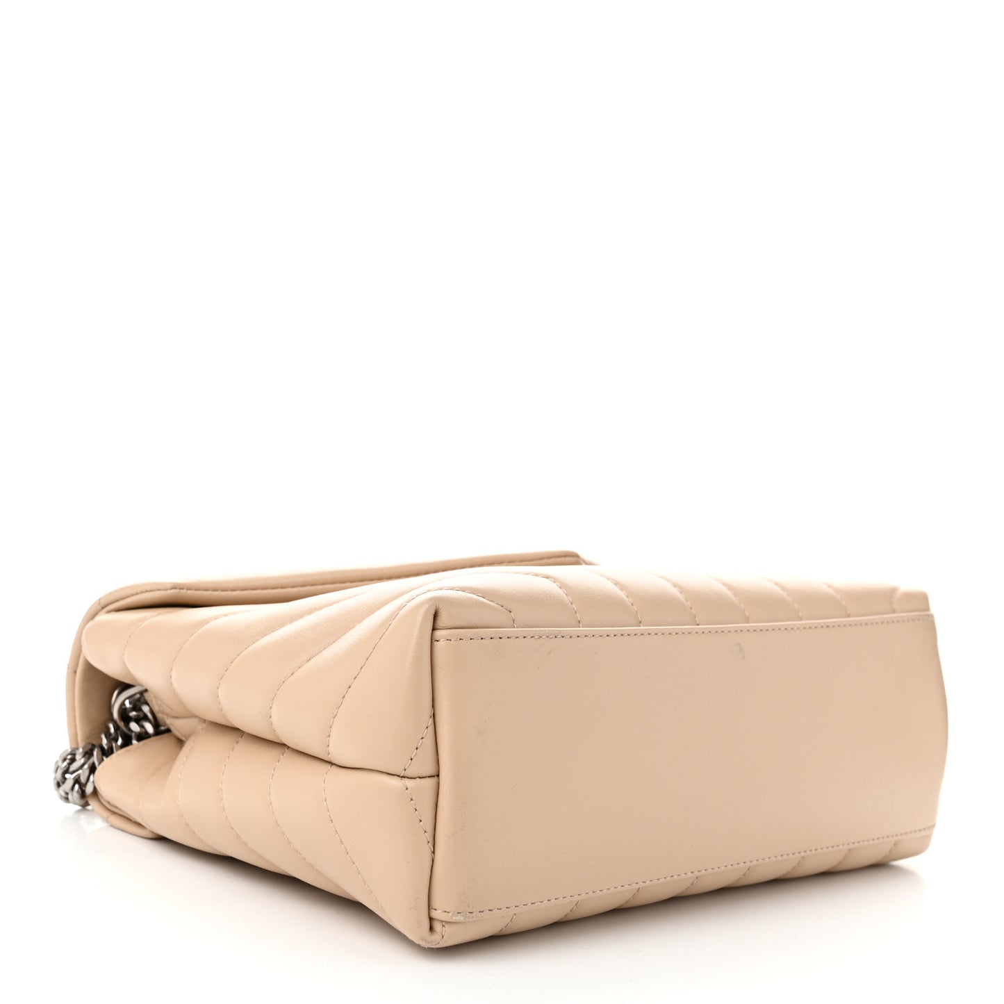 Calfskin Y Quilted Monogram Small Loulou Chain Satchel Nude