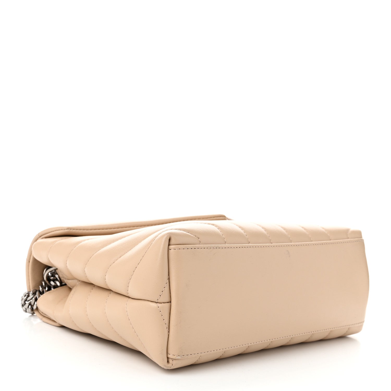 Saint Laurent Calfskin Y Quilted Monogram Small Loulou Chain Satchel Nude 4 of 10