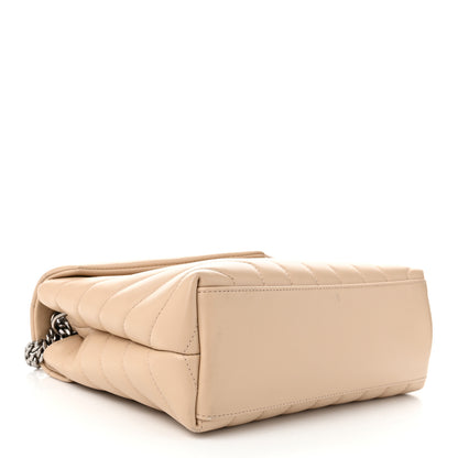Saint Laurent Calfskin Y Quilted Monogram Small Loulou Chain Satchel Nude 4 of 10
